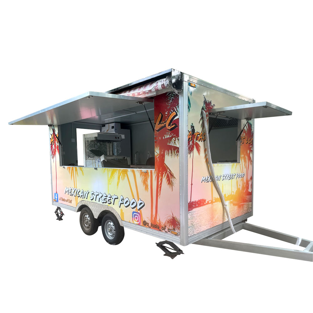 4m （13ft）Squqre maple leaf sticker food trailer