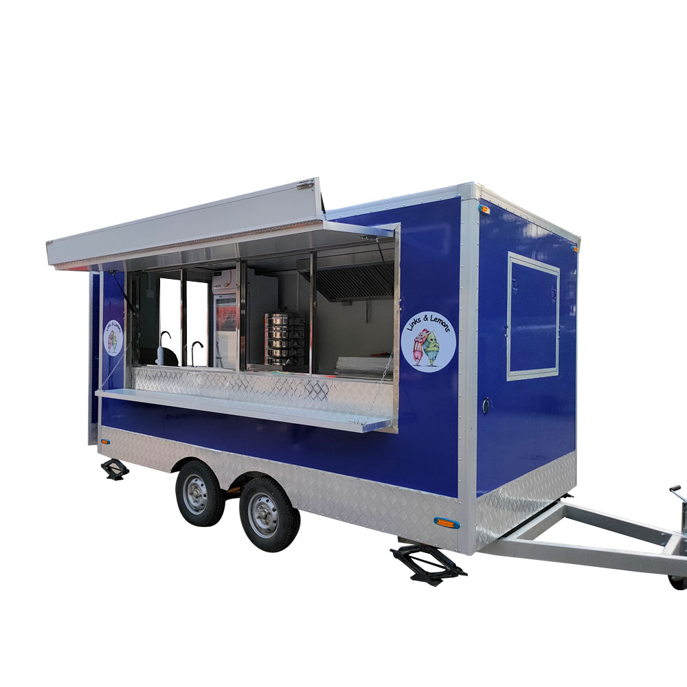 4m（13ft） Squqre blue food trailer
