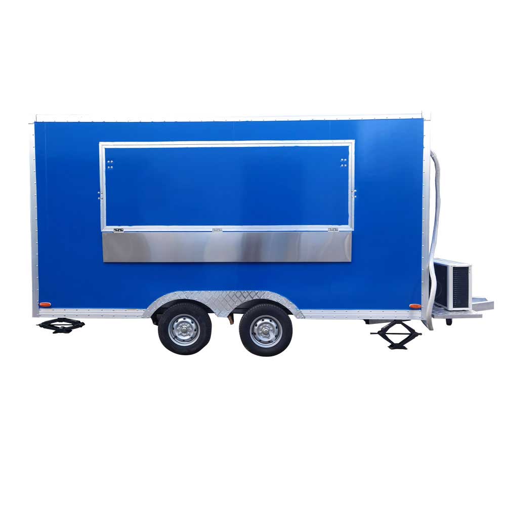 4m (13ft) Squqre blue food trailer