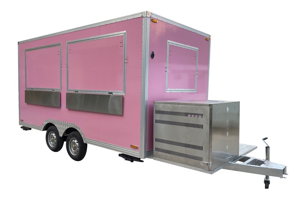 4m（13ft） Pink double window trailer