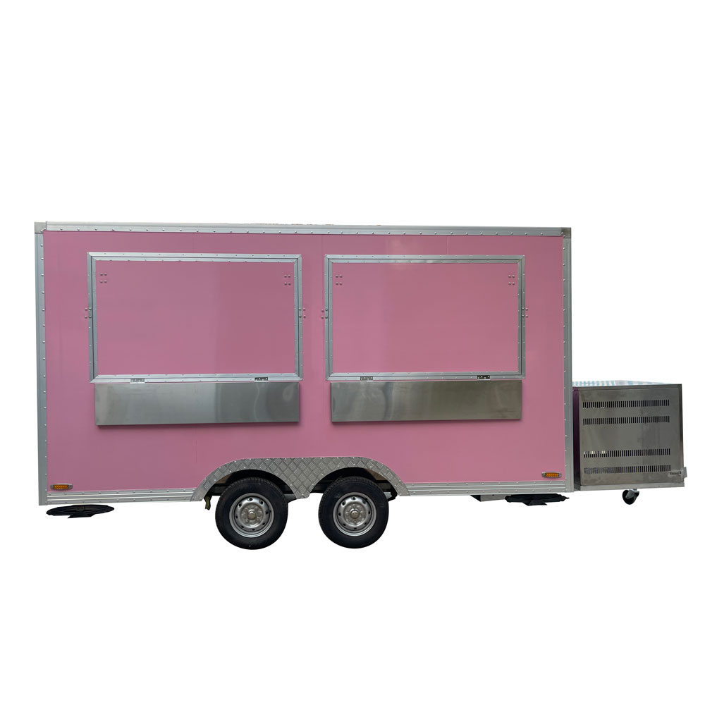 4m（13ft） Pink double window trailer