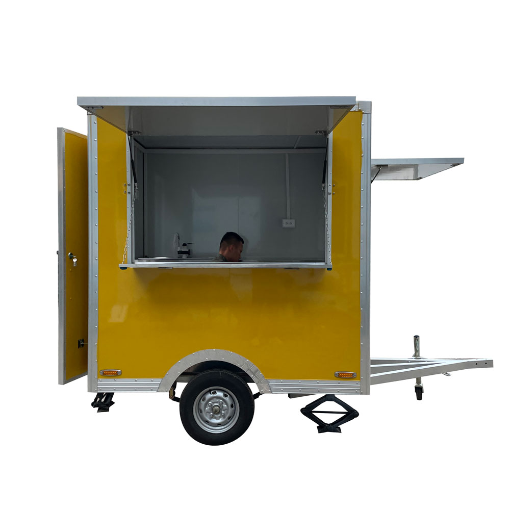 2.1m（7ft） Yellow square food trailer
