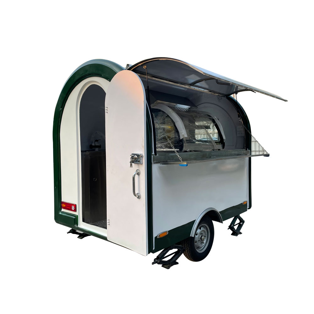 2.1m（7ft）Round white and green food trailer