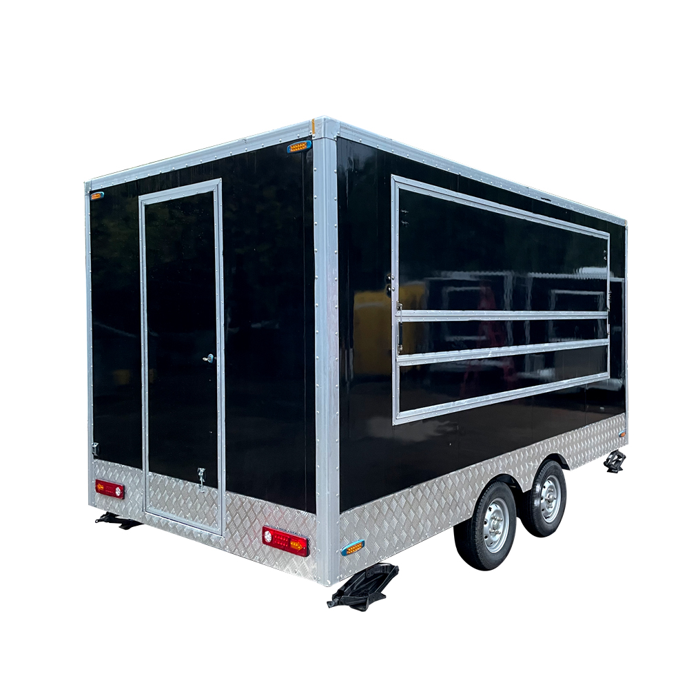 4m （13ft）Squqre black food trailer