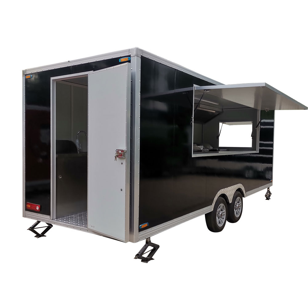 5.5m (18ft)  Black food trailer