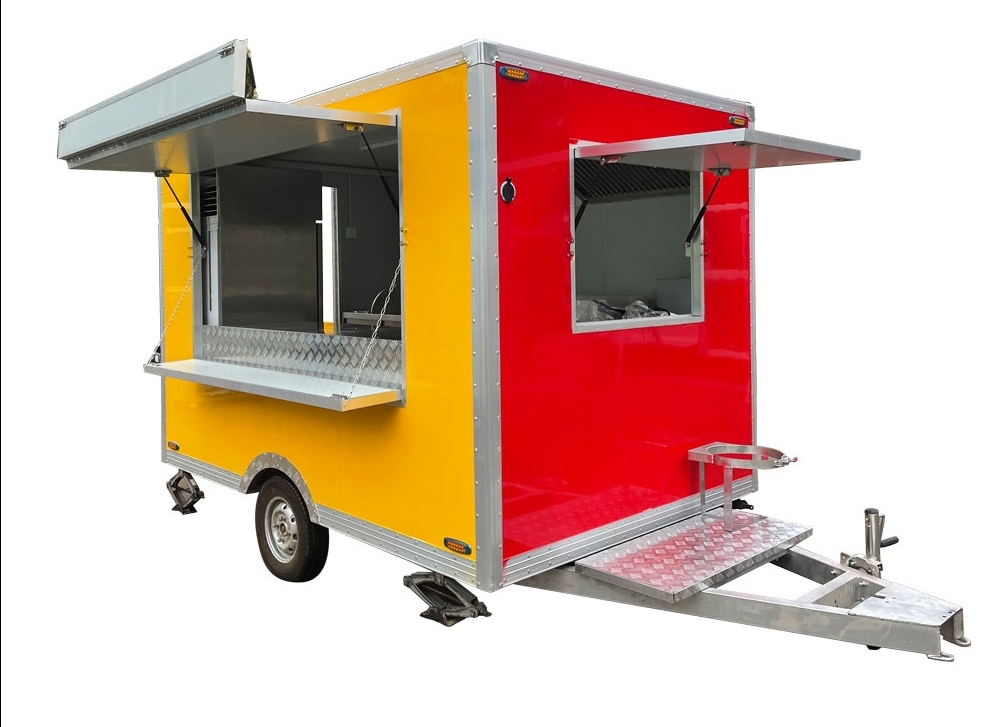 3m（10ft）Red&yellow  square food trailer