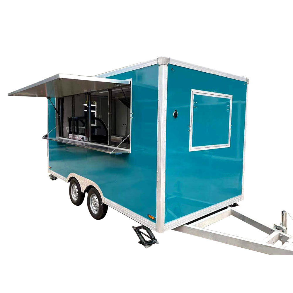 4m（13ft） Squqre blue food trailer