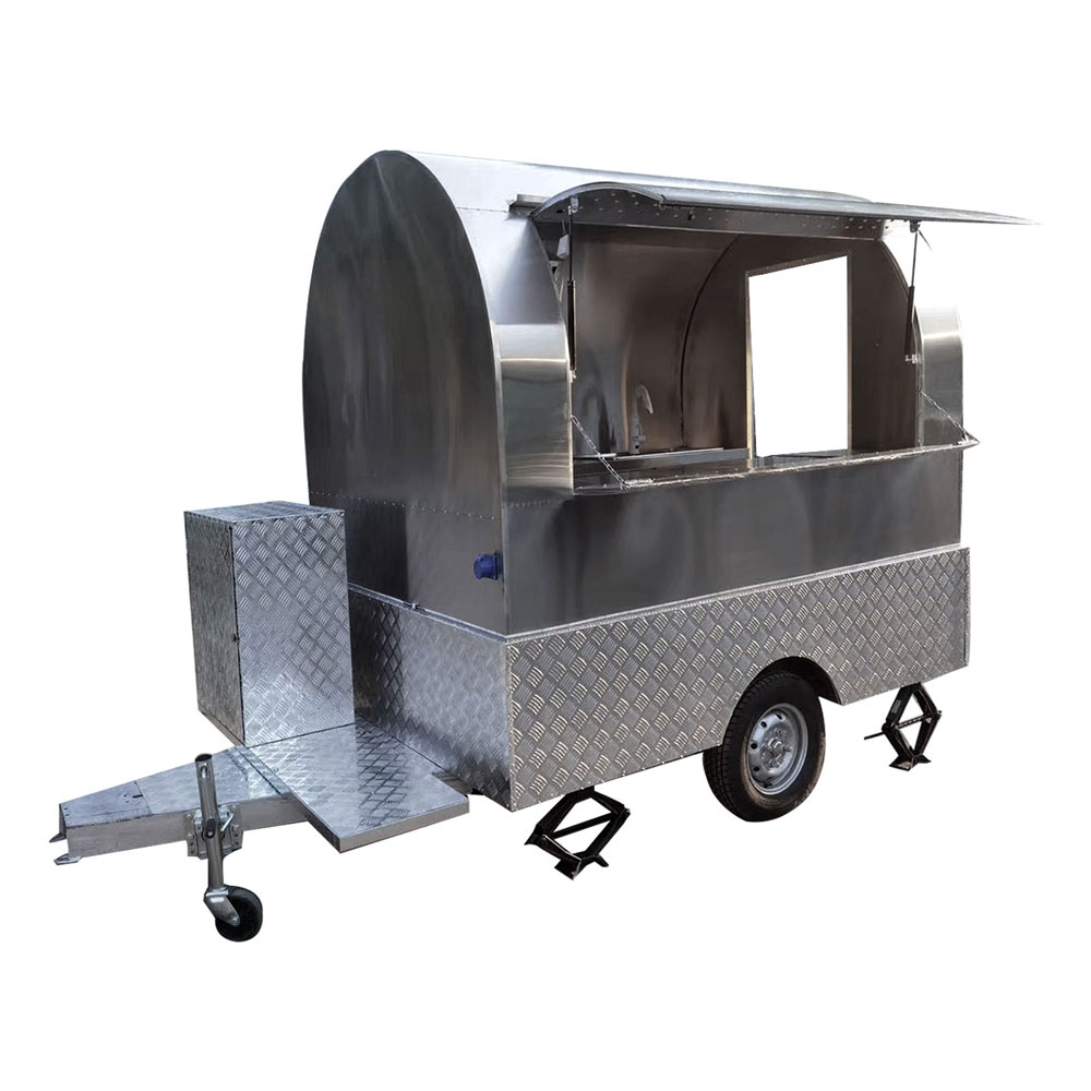 2.3m (7.5ft) Stainless Steel Round Shape Food Trailer