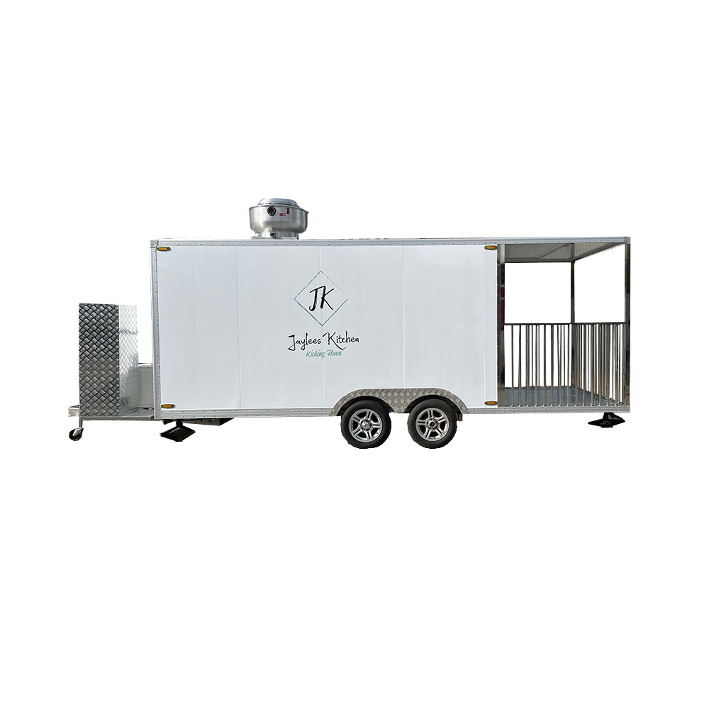 5.5m (18ft) White food trailer