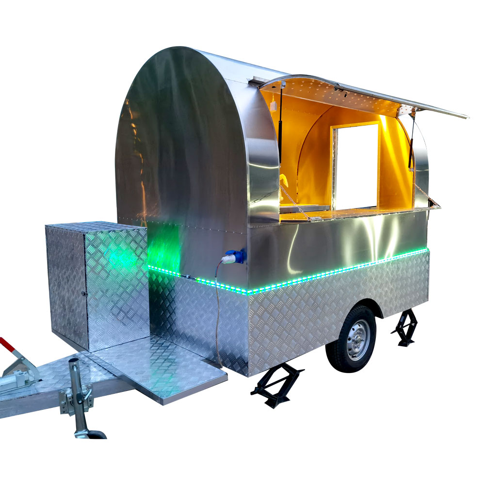 2.3m (7.5ft) Stainless Steel Round Shape Food Trailer