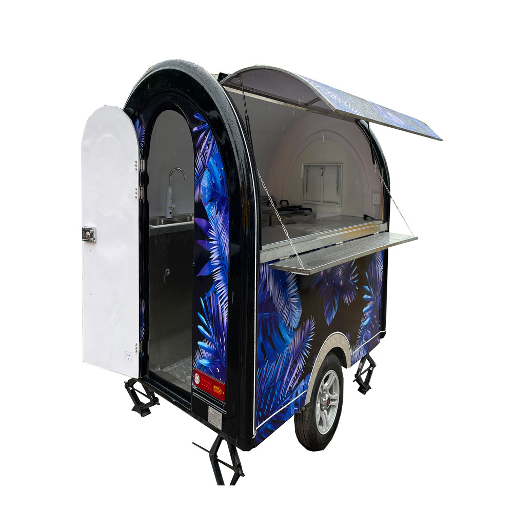 2.3m (7.5ft) Black round food trailer