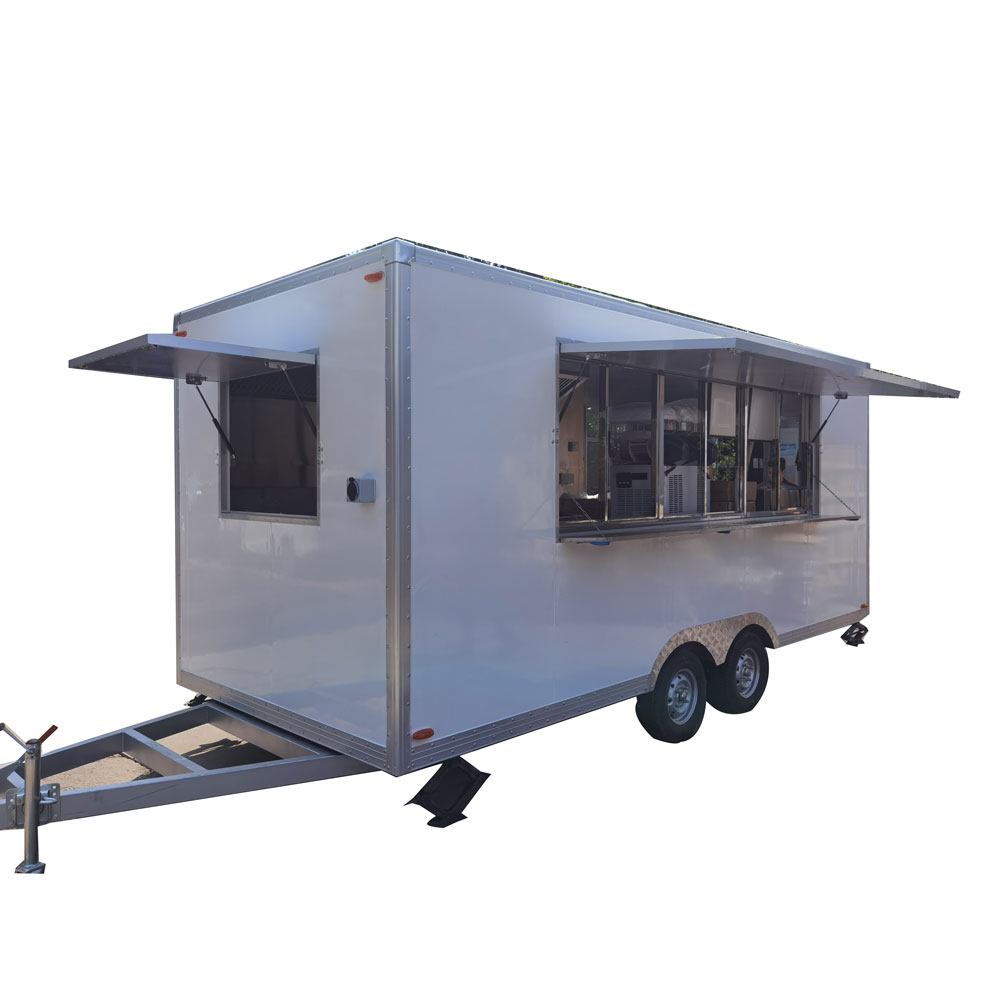 4.5m（15ft）Squqre white food trailer