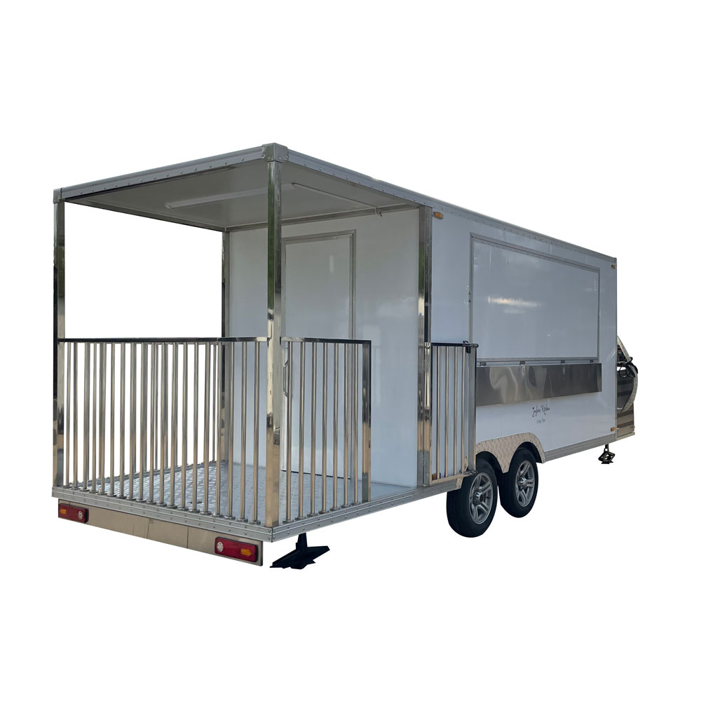5.5m (18ft) White food trailer