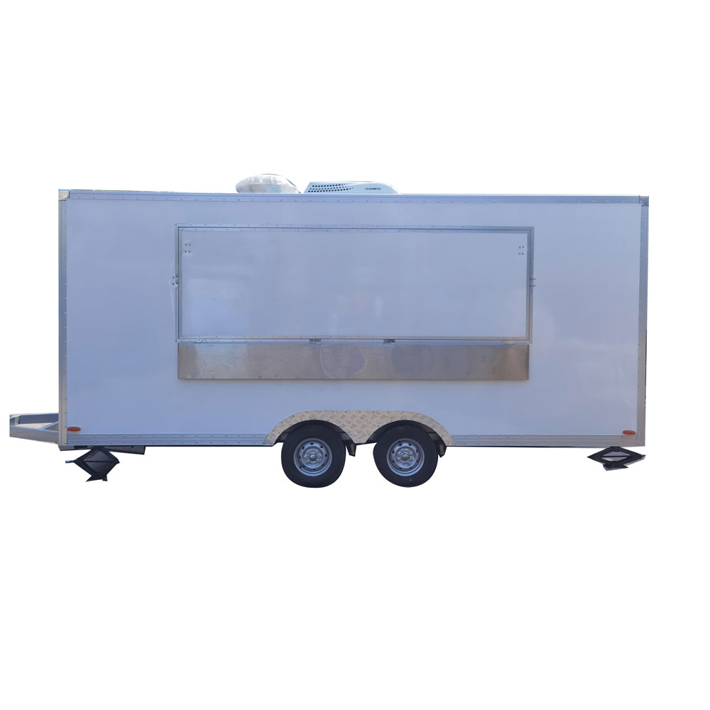 4.5m（15ft）Squqre white food trailer