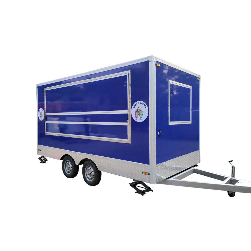4m（13ft） Squqre blue food trailer