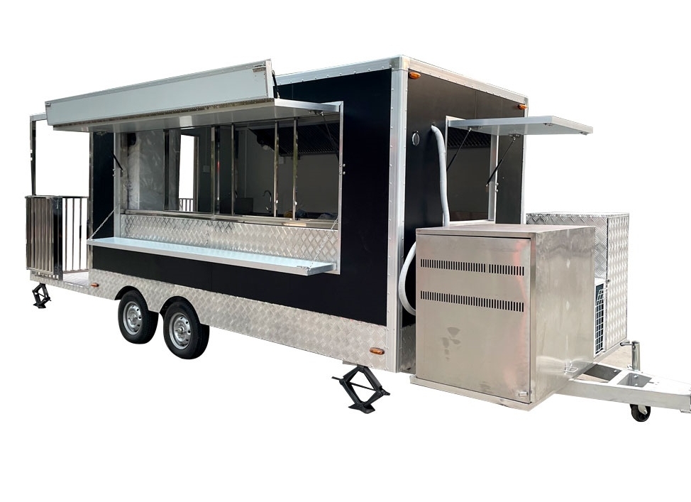5.5m (18ft）Square Shape Food Trailer with Porch