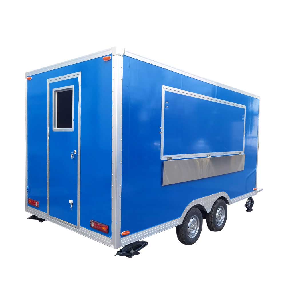 4m (13ft) Squqre blue food trailer