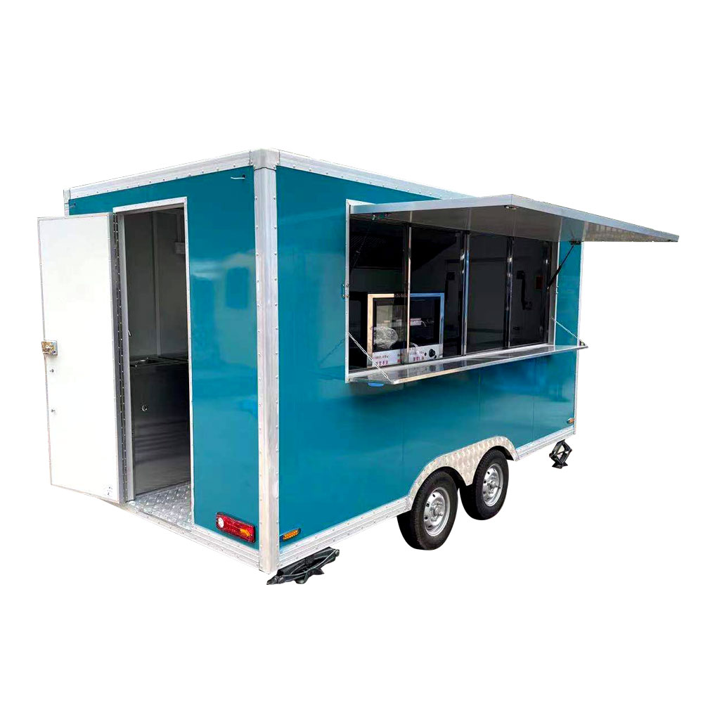 4m（13ft） Squqre blue food trailer