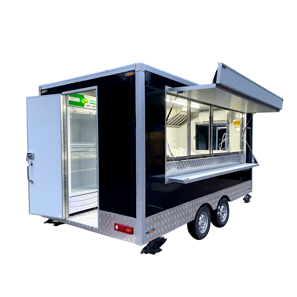 4m （13ft）Squqre black food trailer