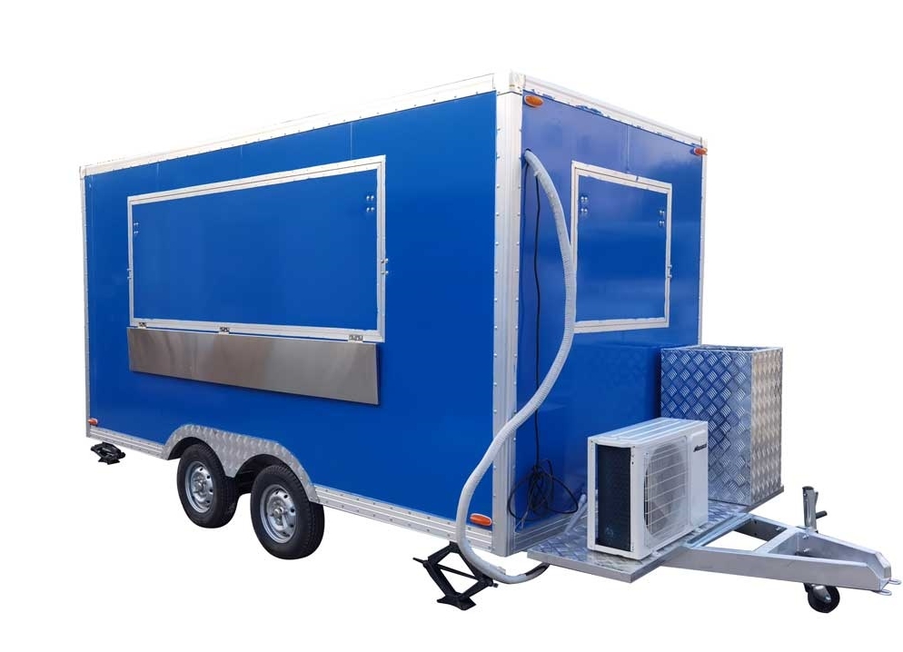 4m (13ft) Squqre blue food trailer