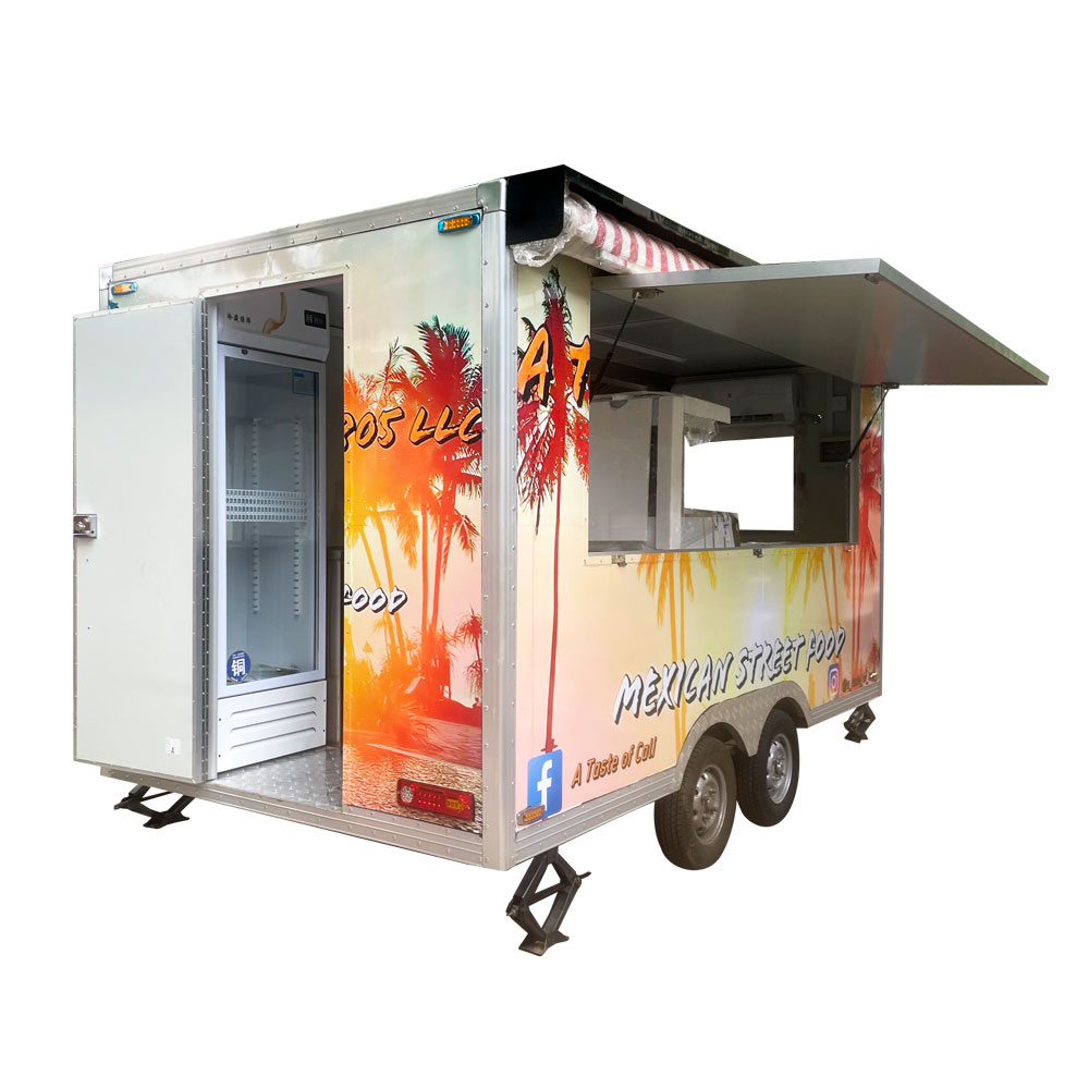4m （13ft）Squqre maple leaf sticker food trailer