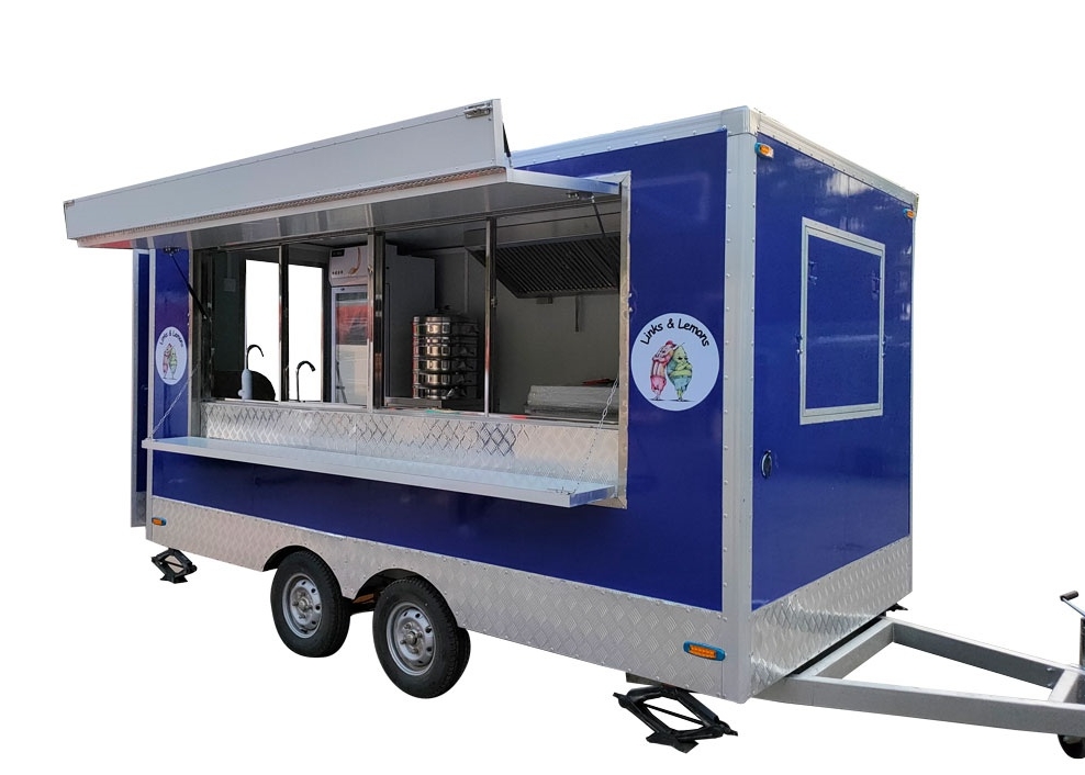 4m（13ft） Squqre blue food trailer