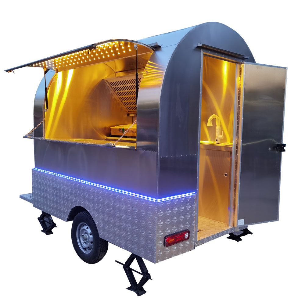 2.3m (7.5ft) Stainless Steel Round Shape Food Trailer
