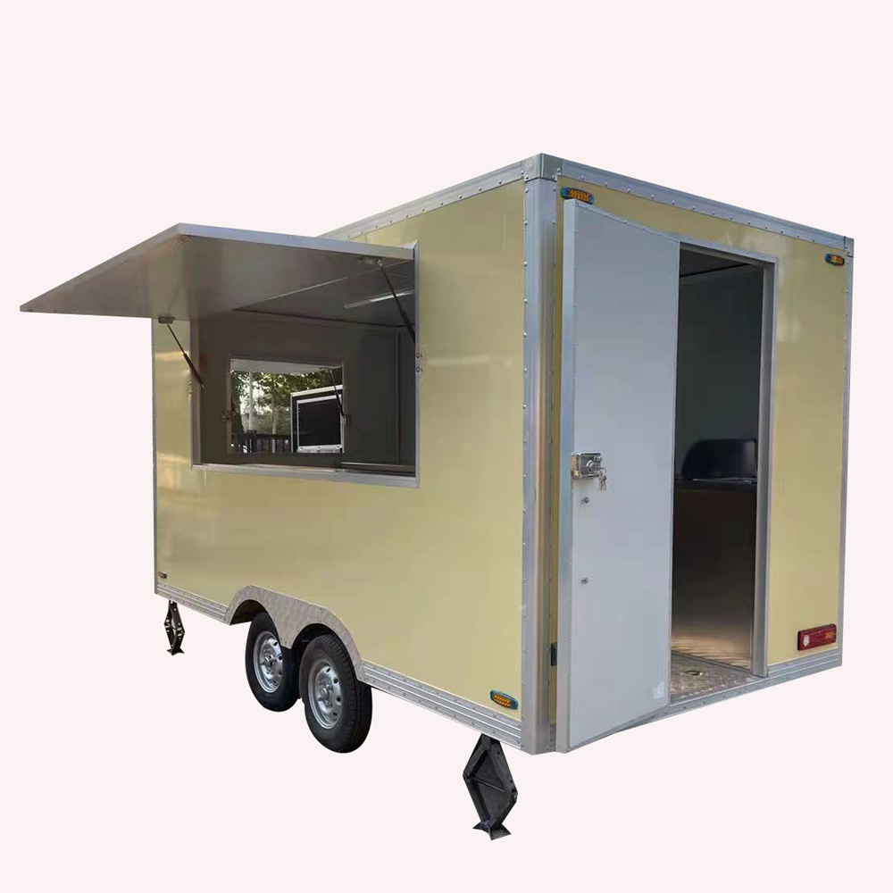 4m（13ft）Squqre yellow food trailer