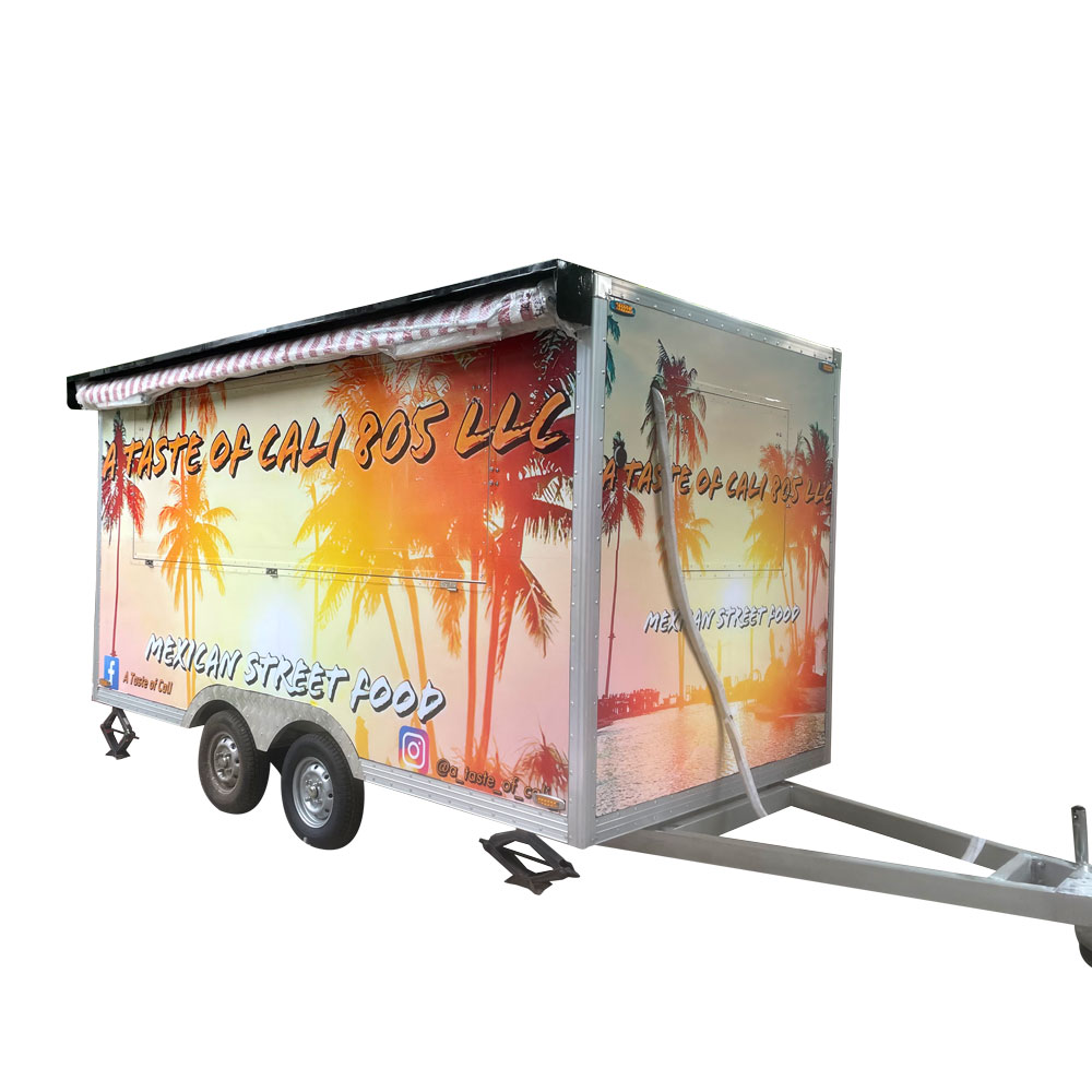 4m （13ft）Squqre maple leaf sticker food trailer