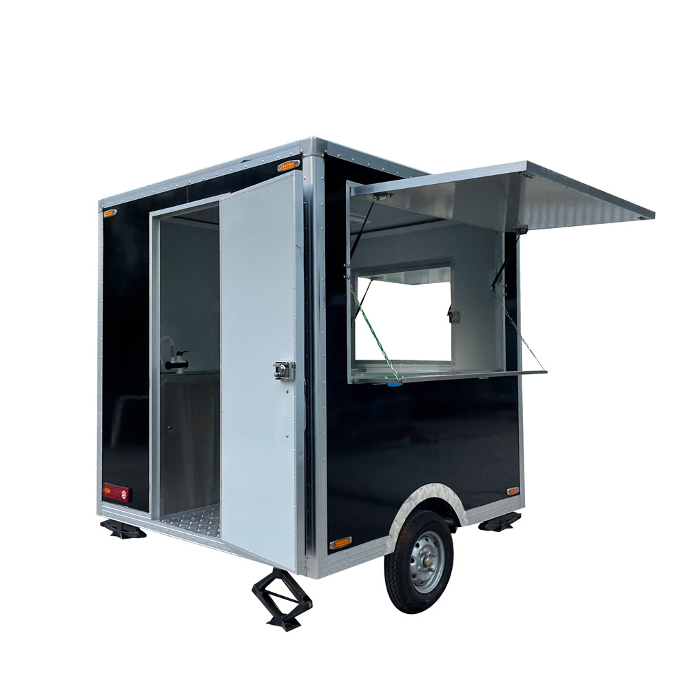 2.1m（7ft） Black square food trailer