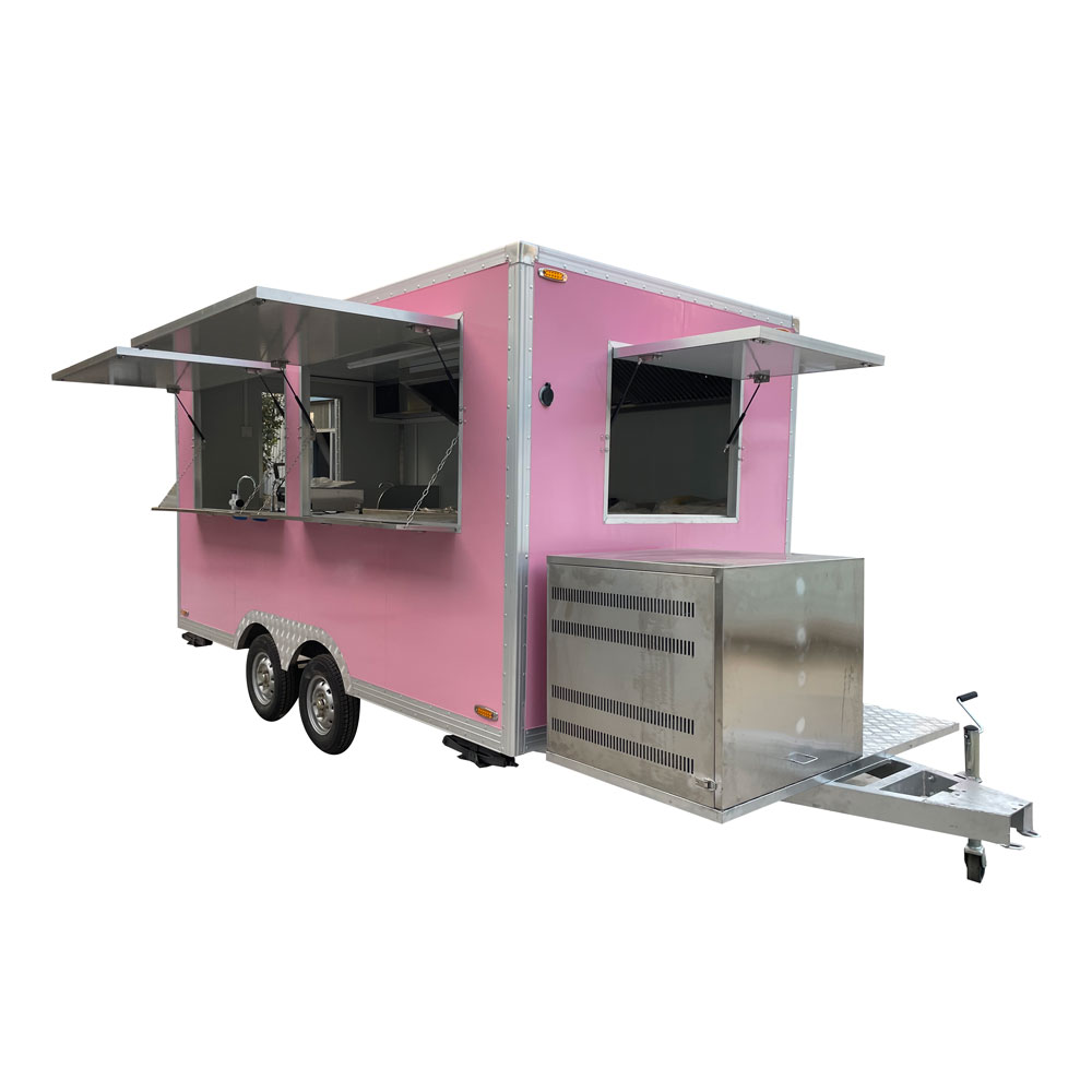 4m（13ft） Pink double window trailer