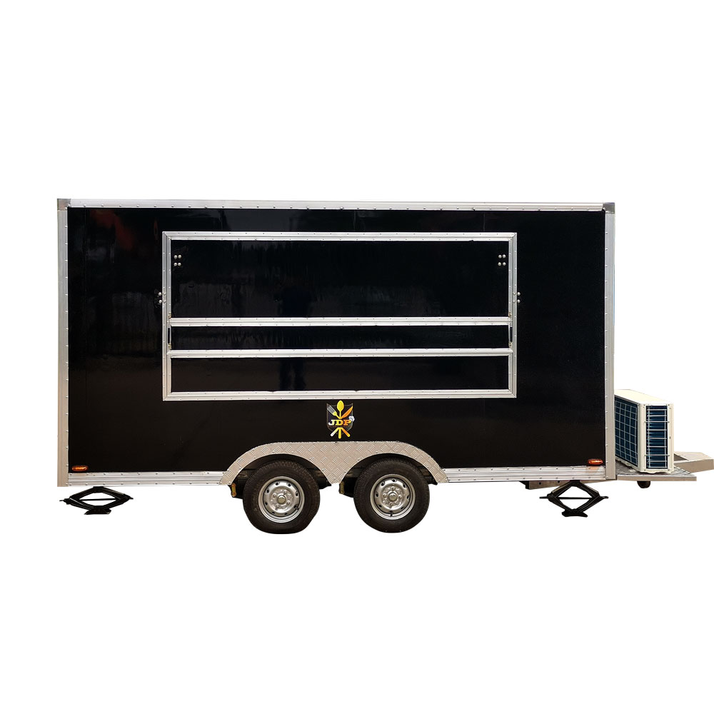 4m（13ft） Squqre black food trailer