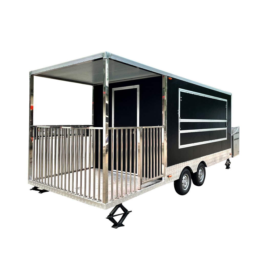 5.5m (18ft）Square Shape Food Trailer with Porch