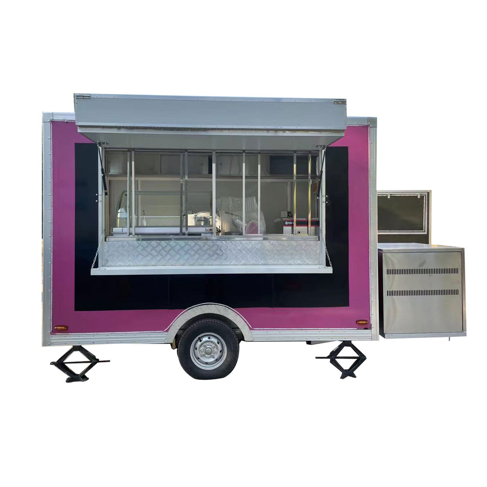 3m（10ft）Squqre pink,black food trailer