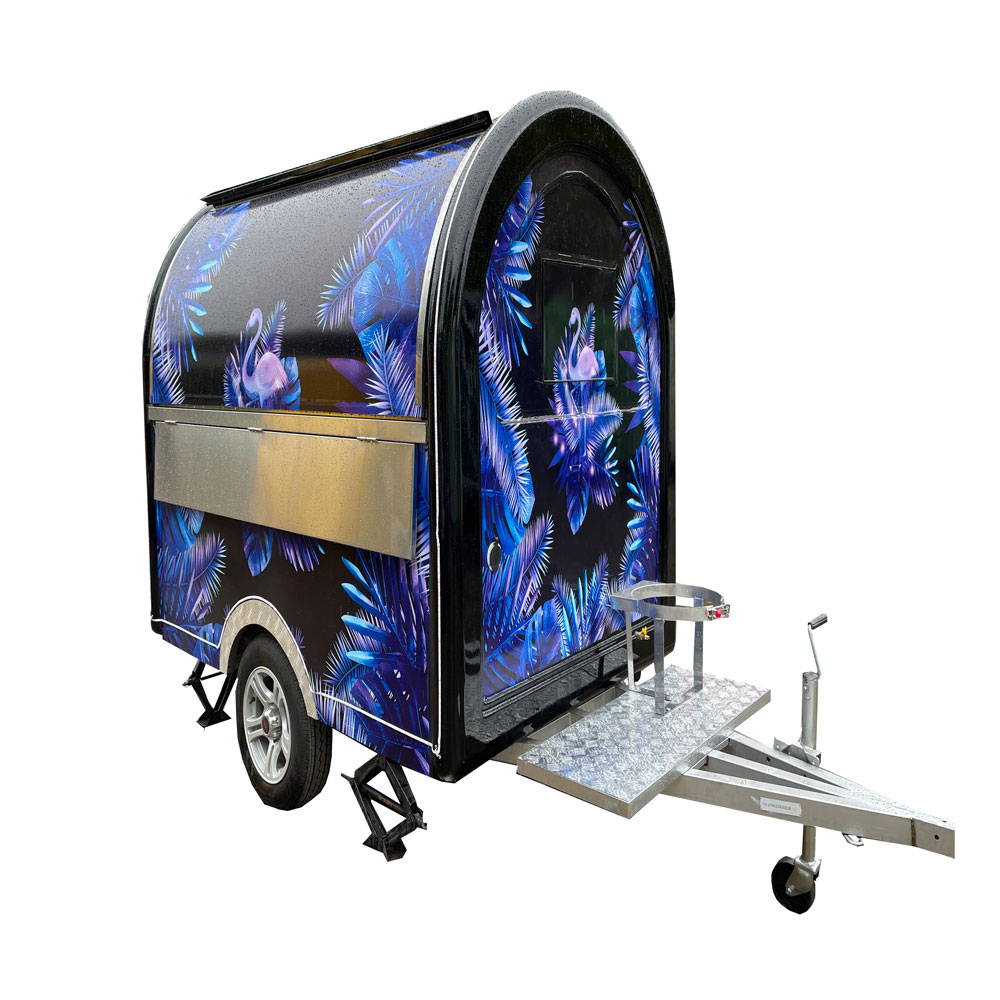 2.3m (7.5ft) Black round food trailer