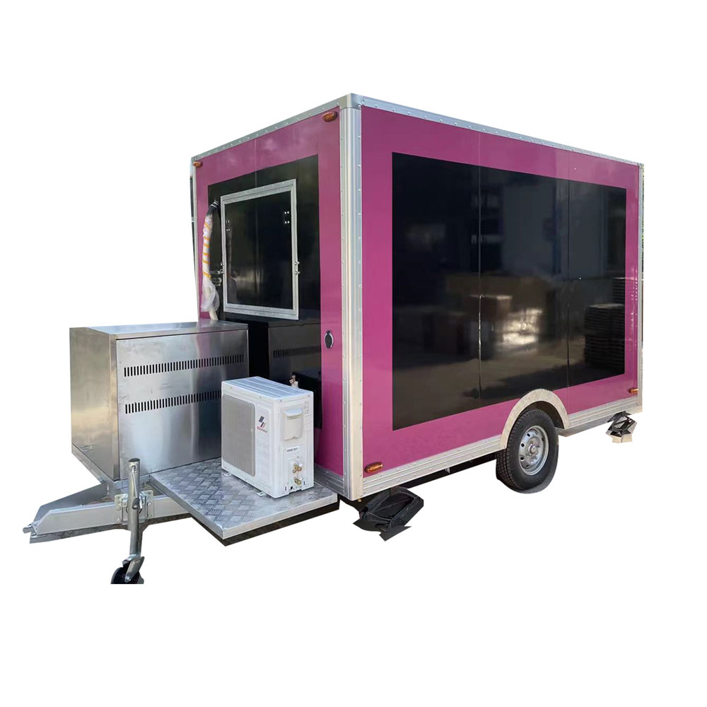 3m（10ft）Squqre pink,black food trailer