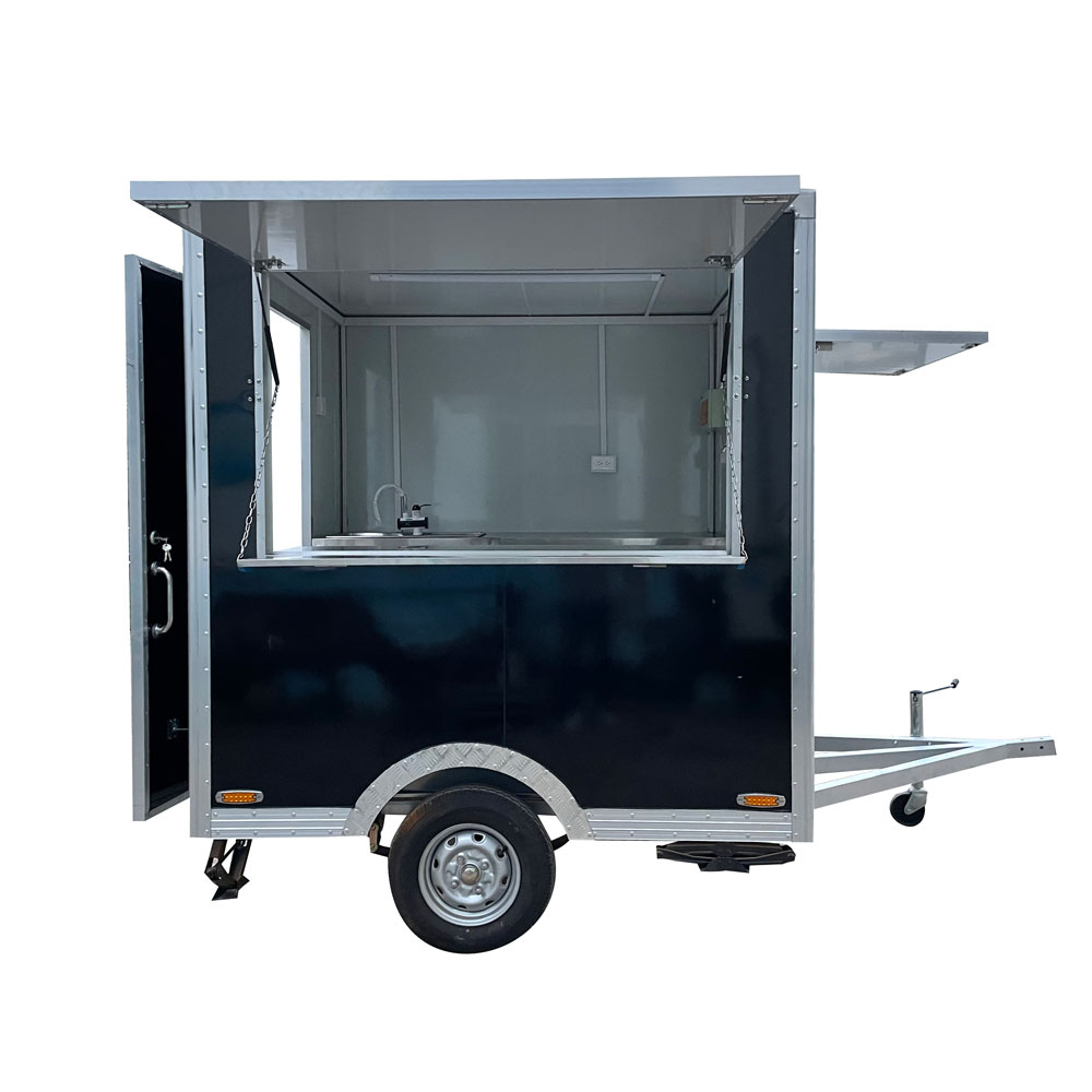 2.1m（7ft） Black square food trailer