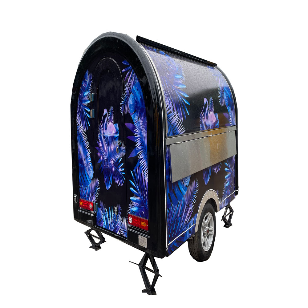2.3m (7.5ft) Black round food trailer