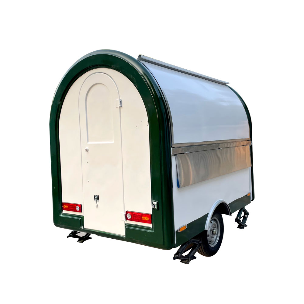 2.1m（7ft）Round white and green food trailer