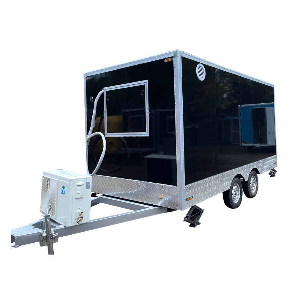 4m （13ft）Squqre black food trailer