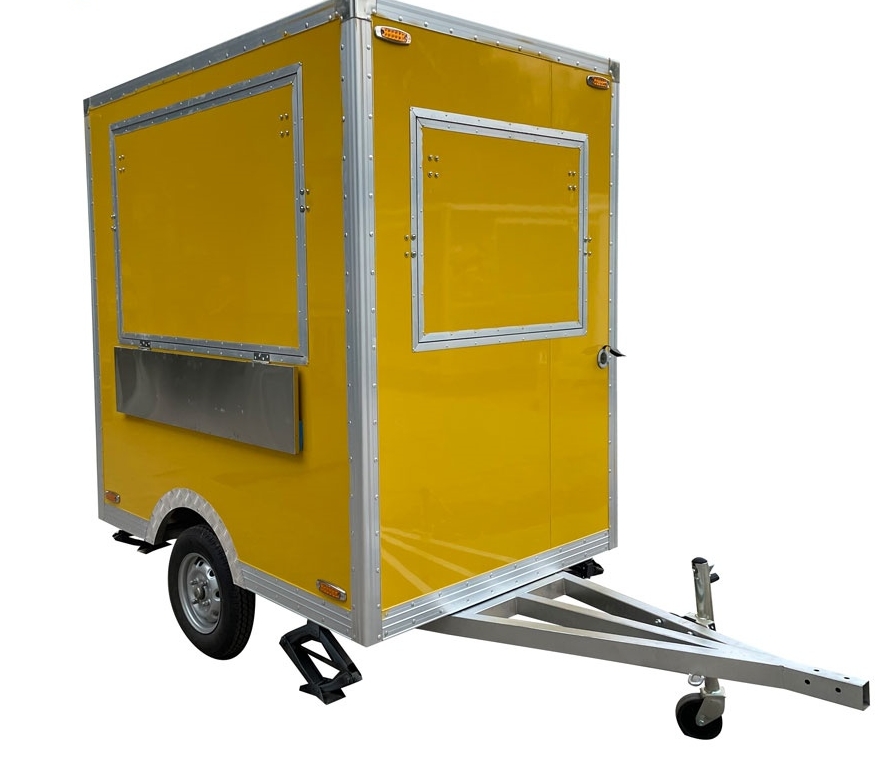 2.1m（7ft） Yellow square food trailer