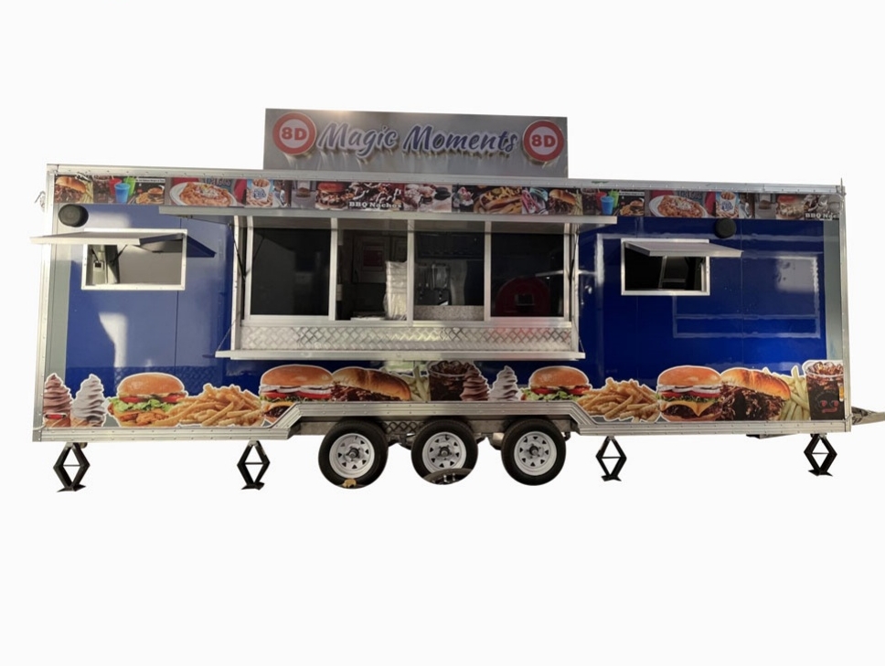 6.8m (22ft) Blue square trailer with toilet
