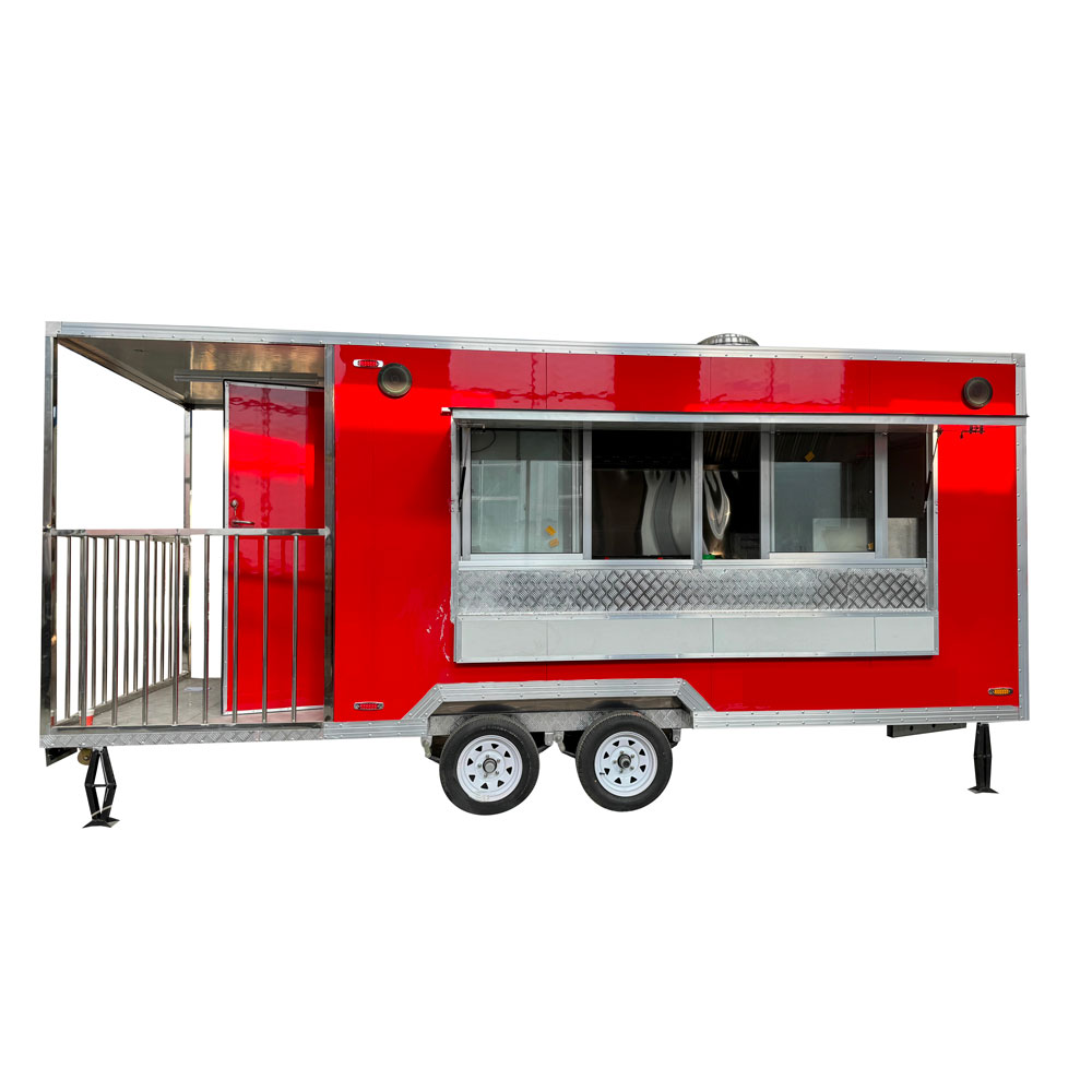 5.5m (18ft) Square Shape Food Trailer With Porch