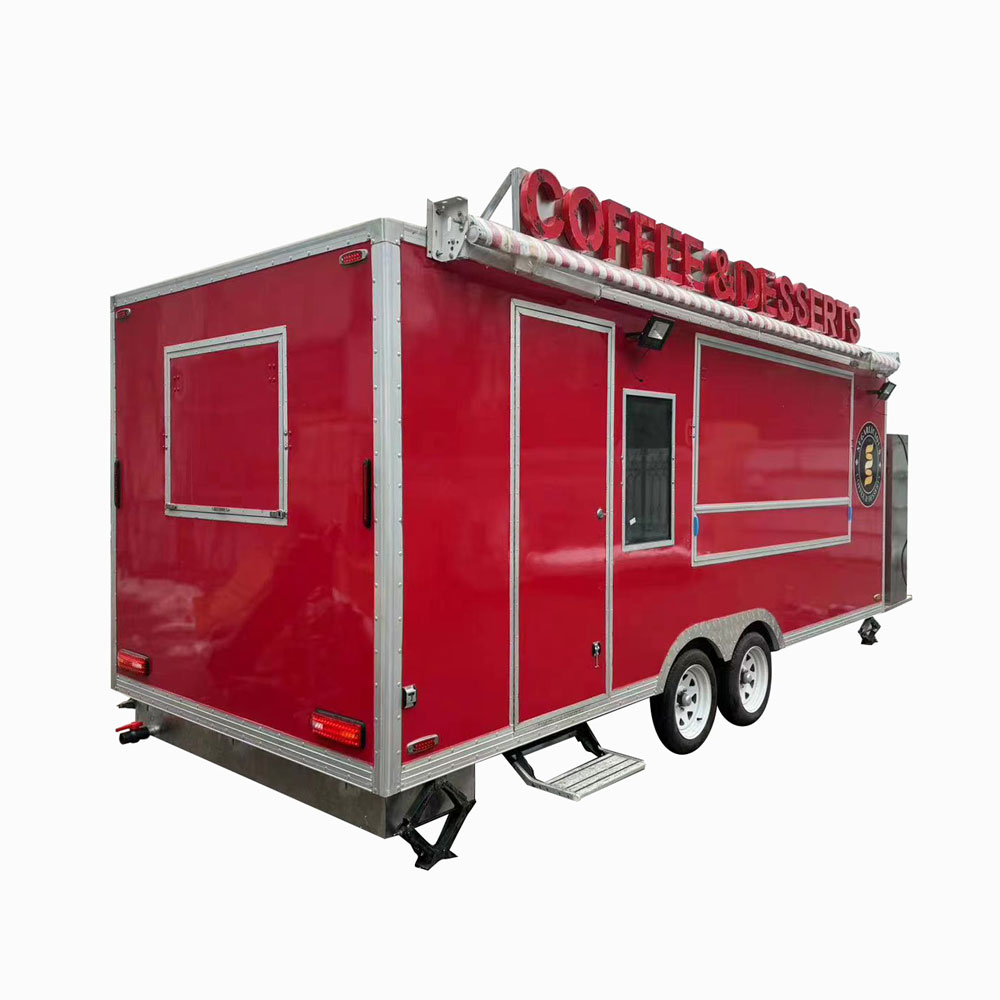 5.5m (18ft) Red food trailer