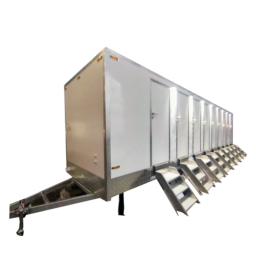 9.5m （31ft）2 Stall Toilet Trailer with  7 Shower Cabin