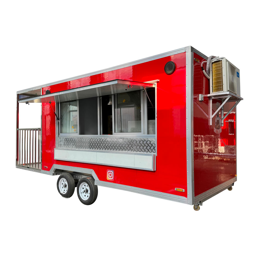 5.5m (18ft) Square Shape Food Trailer With Porch