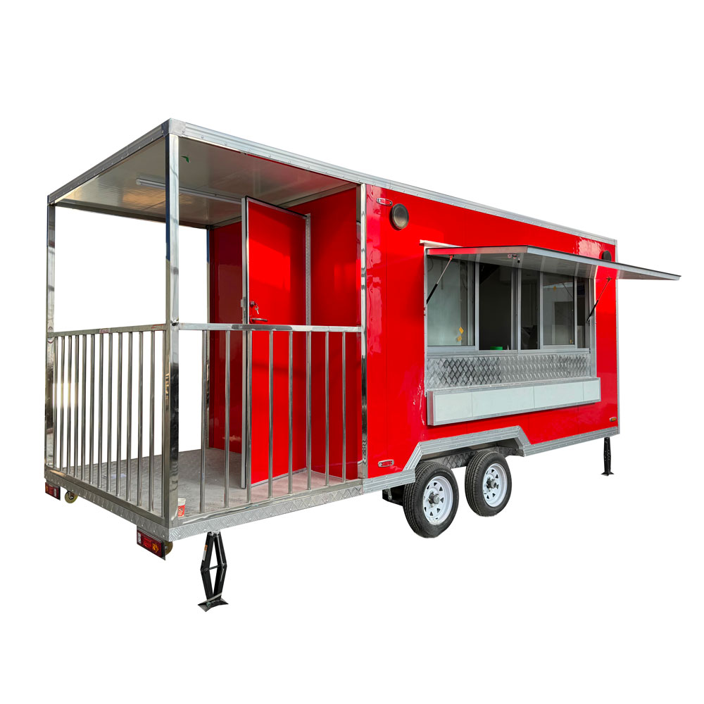 5.5m (18ft) Square Shape Food Trailer With Porch