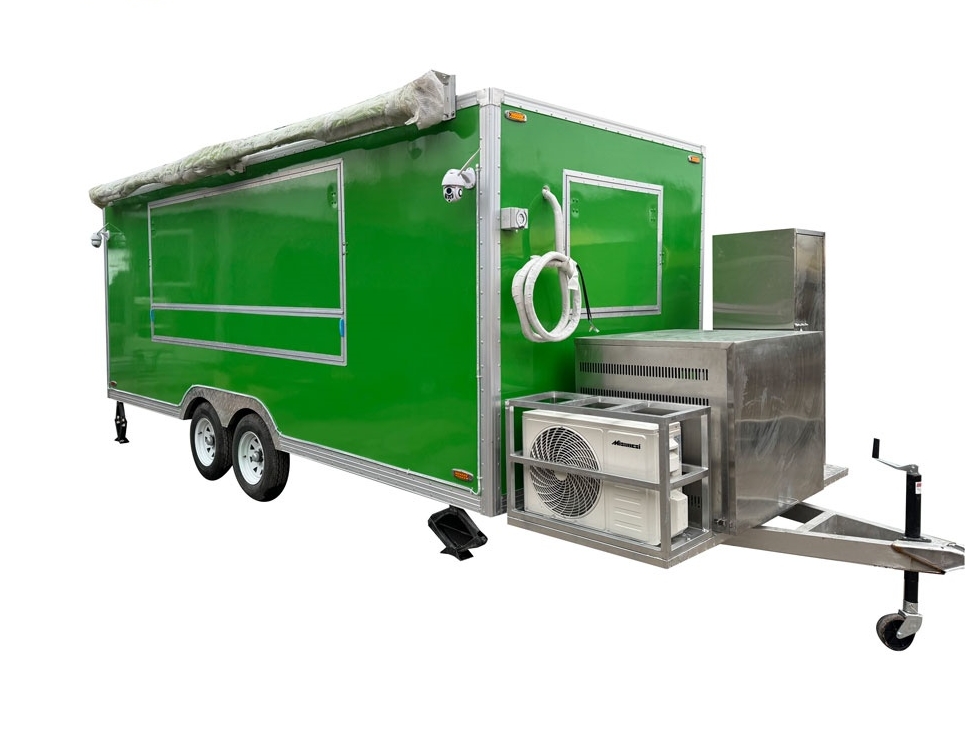 5.5m (18ft) Green food trailer