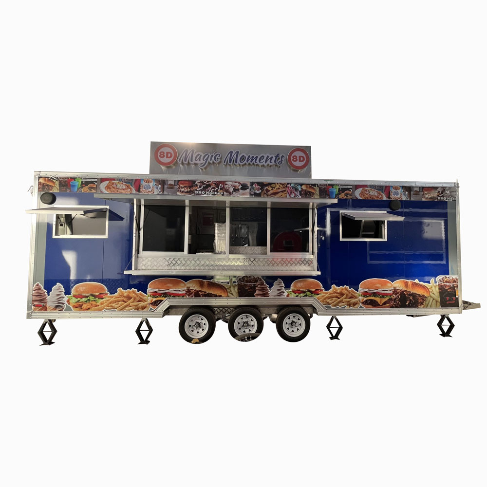 6.8m (22ft) Blue square trailer with toilet