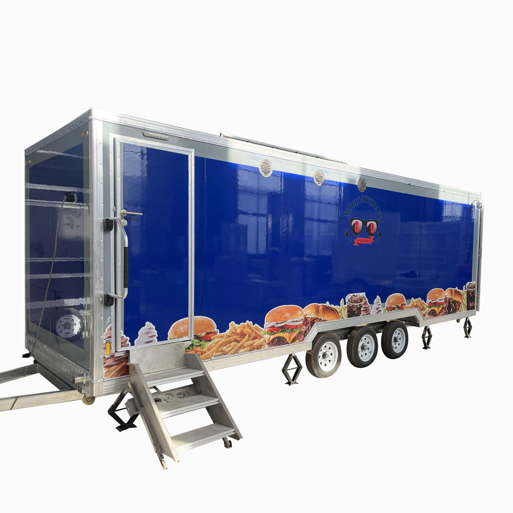 6.8m (22ft) Blue square trailer with toilet